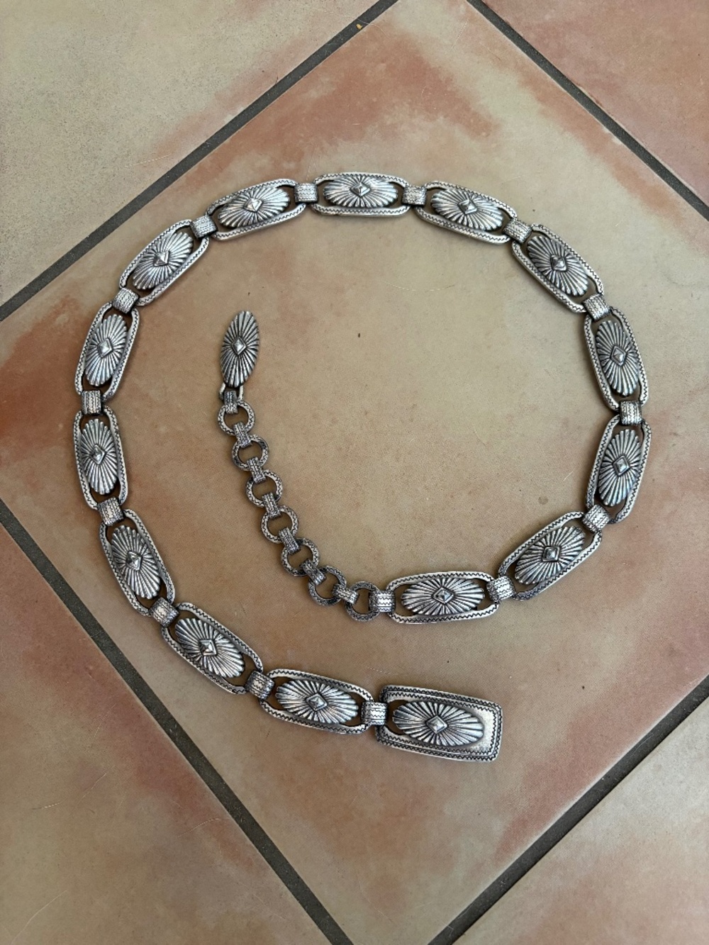Southwestern Silver Adjustable Concho Belt